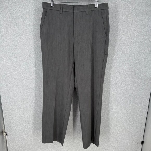 Haggar Mens Super Flex Straight Fit Dress Pant Size 32x30 Dark Grey Work WR NEW - Picture 1 of 13